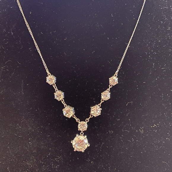 14kt White Gold necklace withsapphire stones.Very Rare! - Picture 1 of 8
